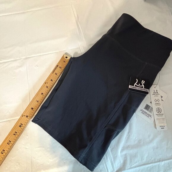 Starting Point Womens Tummy Control Performance Shorts XL Gray With Pockets - Picture 11 of 13